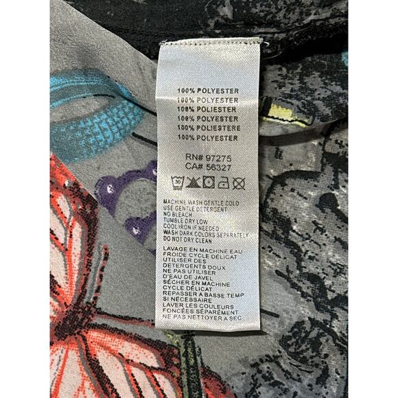 Fox Riders Women's Floral Short Sleeve Blouse Top Size XL Moto Streetwear Racing - Picture 11 of 11